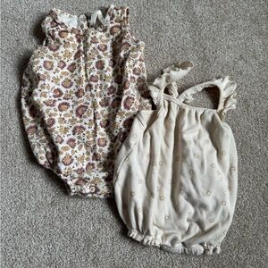 Set of 2 Two Baby Girl Rompers Size 0-3M Rylee + Cru and Quincy Mae